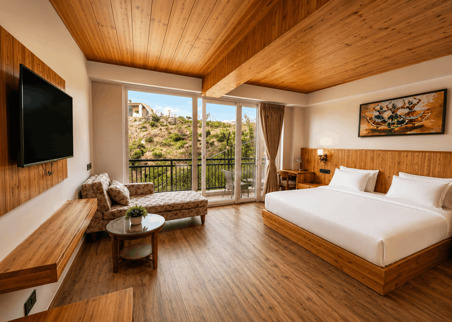 Glassroom with hill view